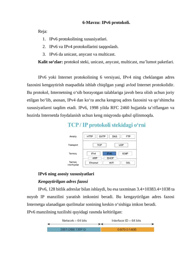 IPv6 protokoli