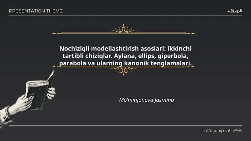 Konus kesimlari va ikkinchi tartibli chiziqlarning umumiy tenglamasi