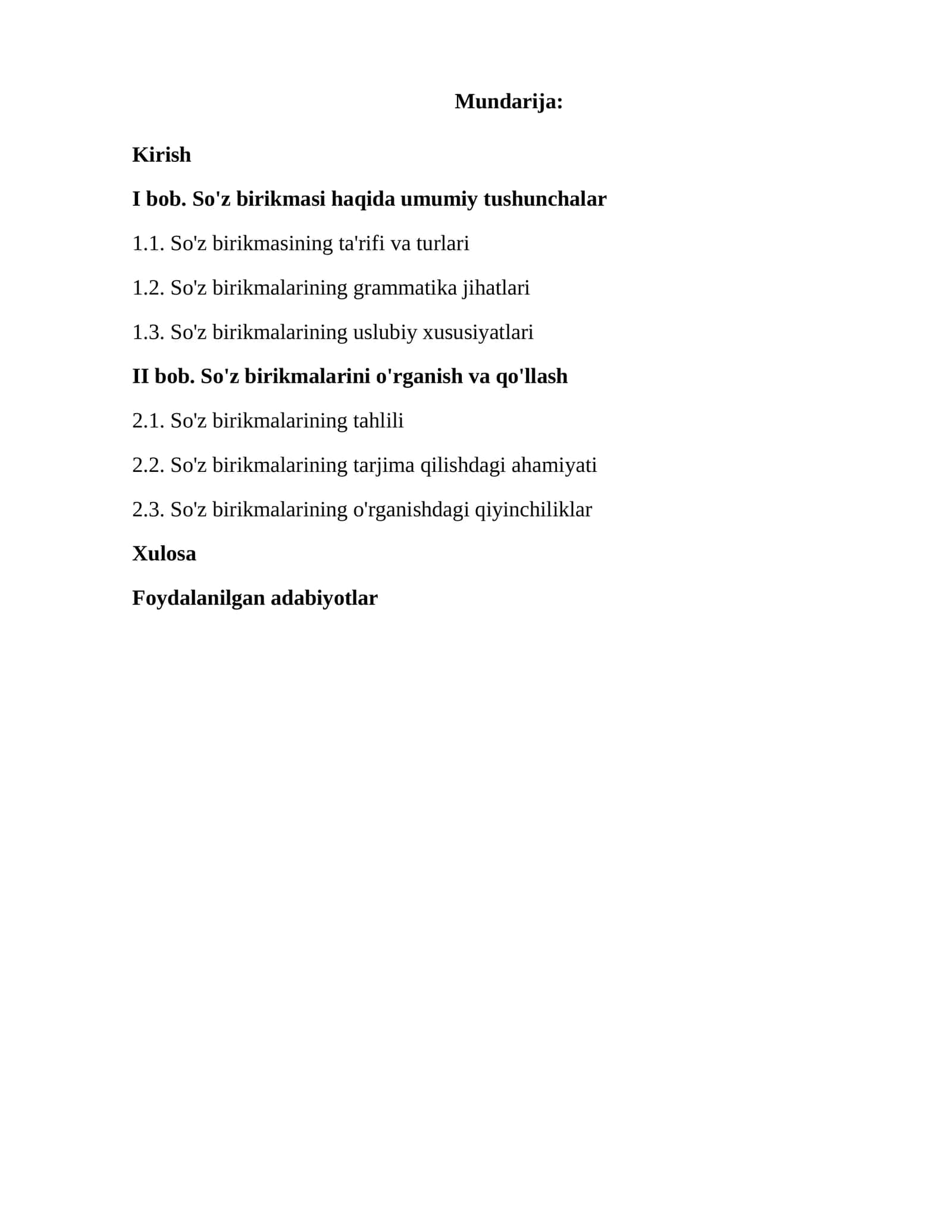 So'z birikmalari tuzilishi