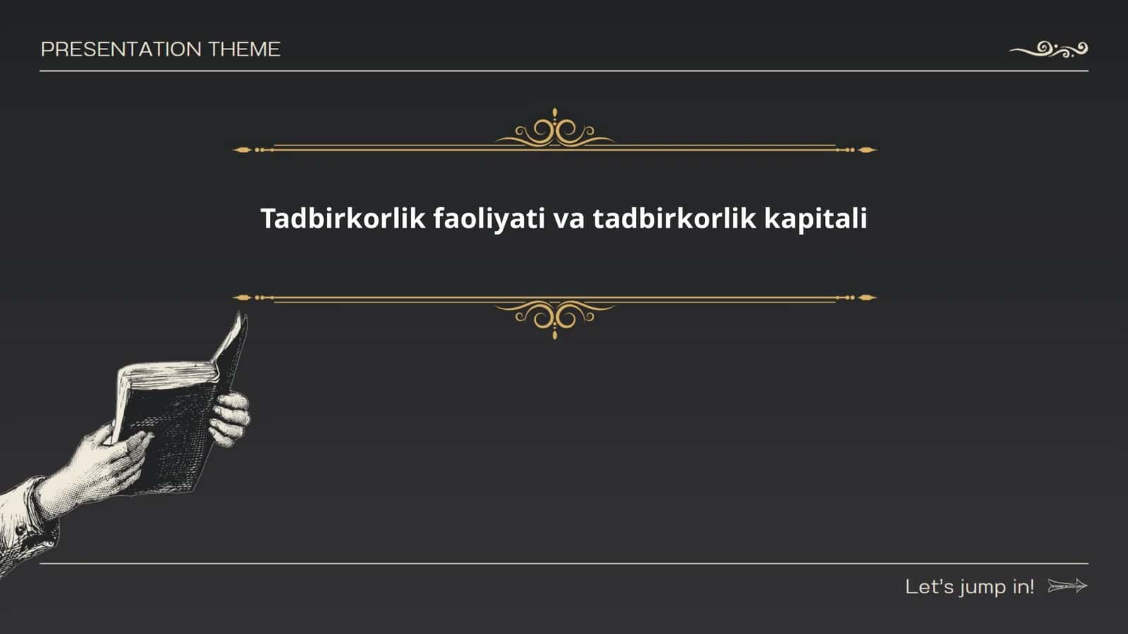 Tadbirkorlik faoliyati va tadbirkorlik kapitali