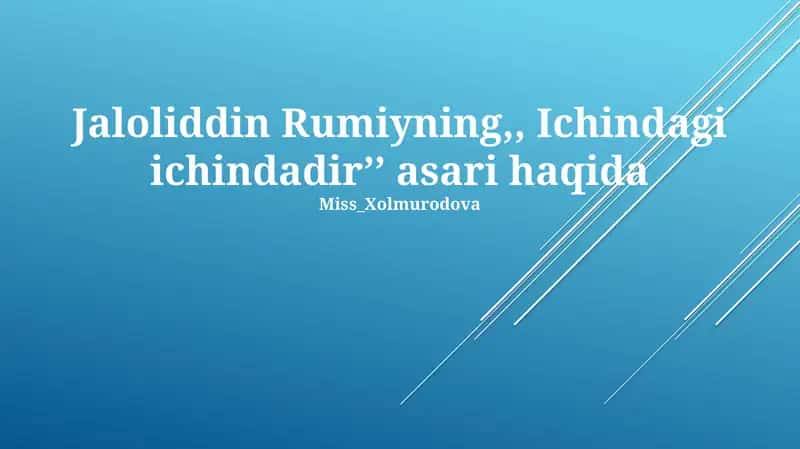 Devoni Shams-i Tabriziy va Masnaviy