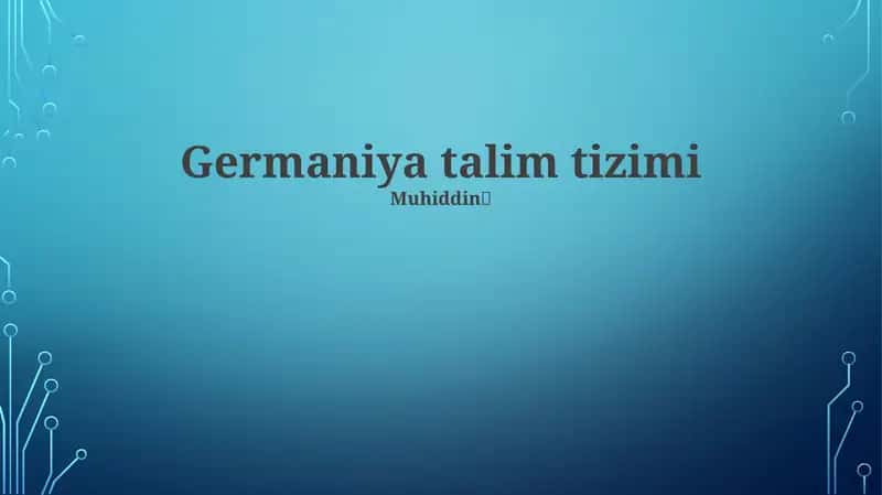 Germaniya talim tizimi