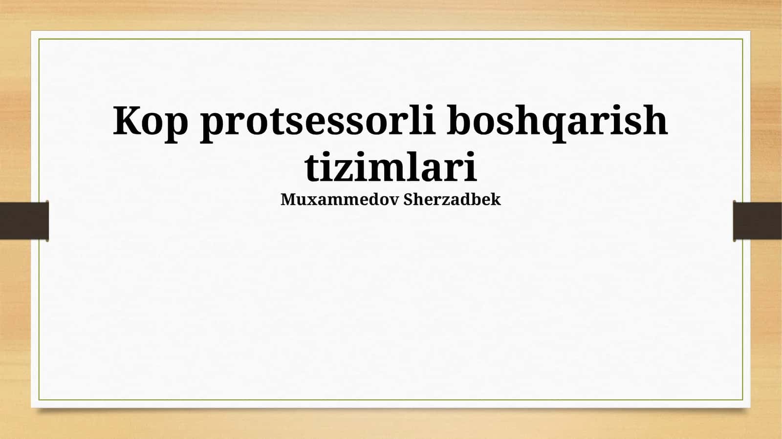 Kop protsessorli boshqarish tizimlari