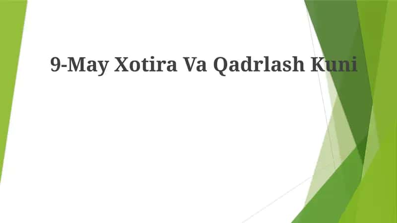9-May Xotira VaQadrlashKuni