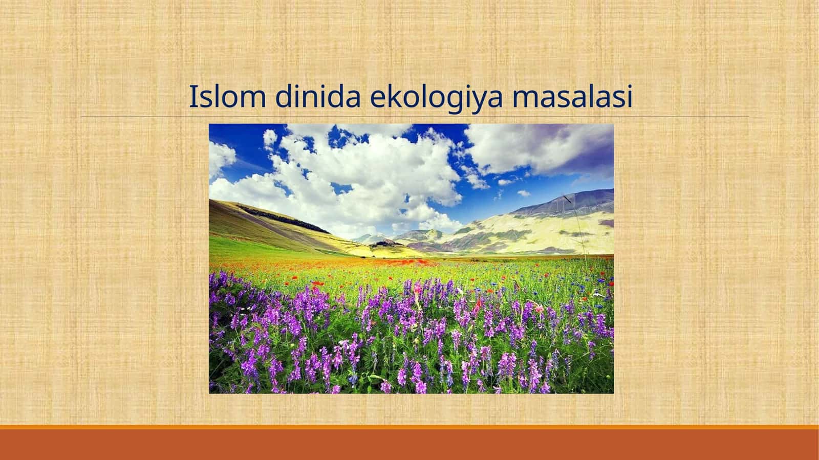 Islom dinida ekologiya masalasi