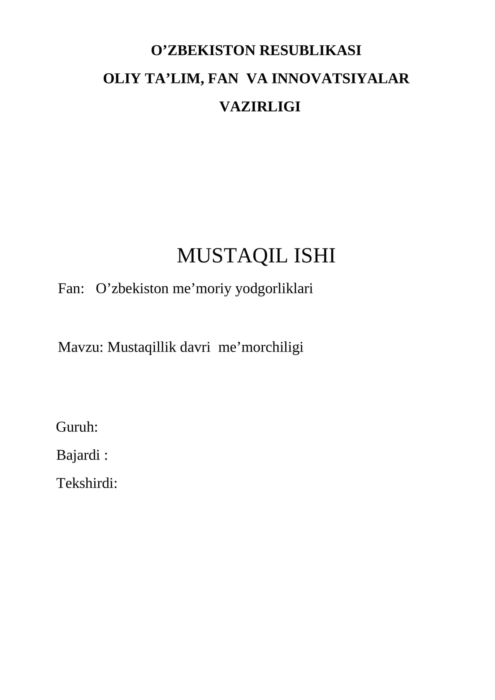 Mustaqillik davri me’morchiligi