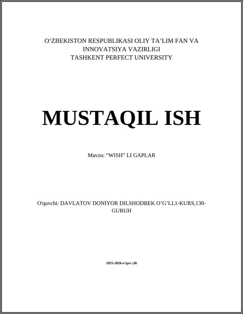 “WISH” LI GAPLAR