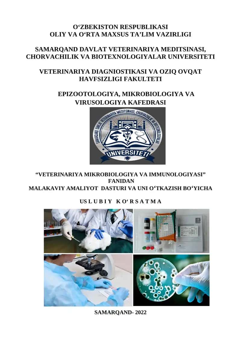 VETERINARIYA MIKROBIOLOGIYA VA IMMUNOLOGIYASI