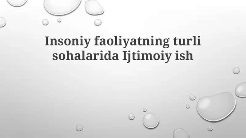 Ijtimoiy ishning asosiy yo'nalishlari