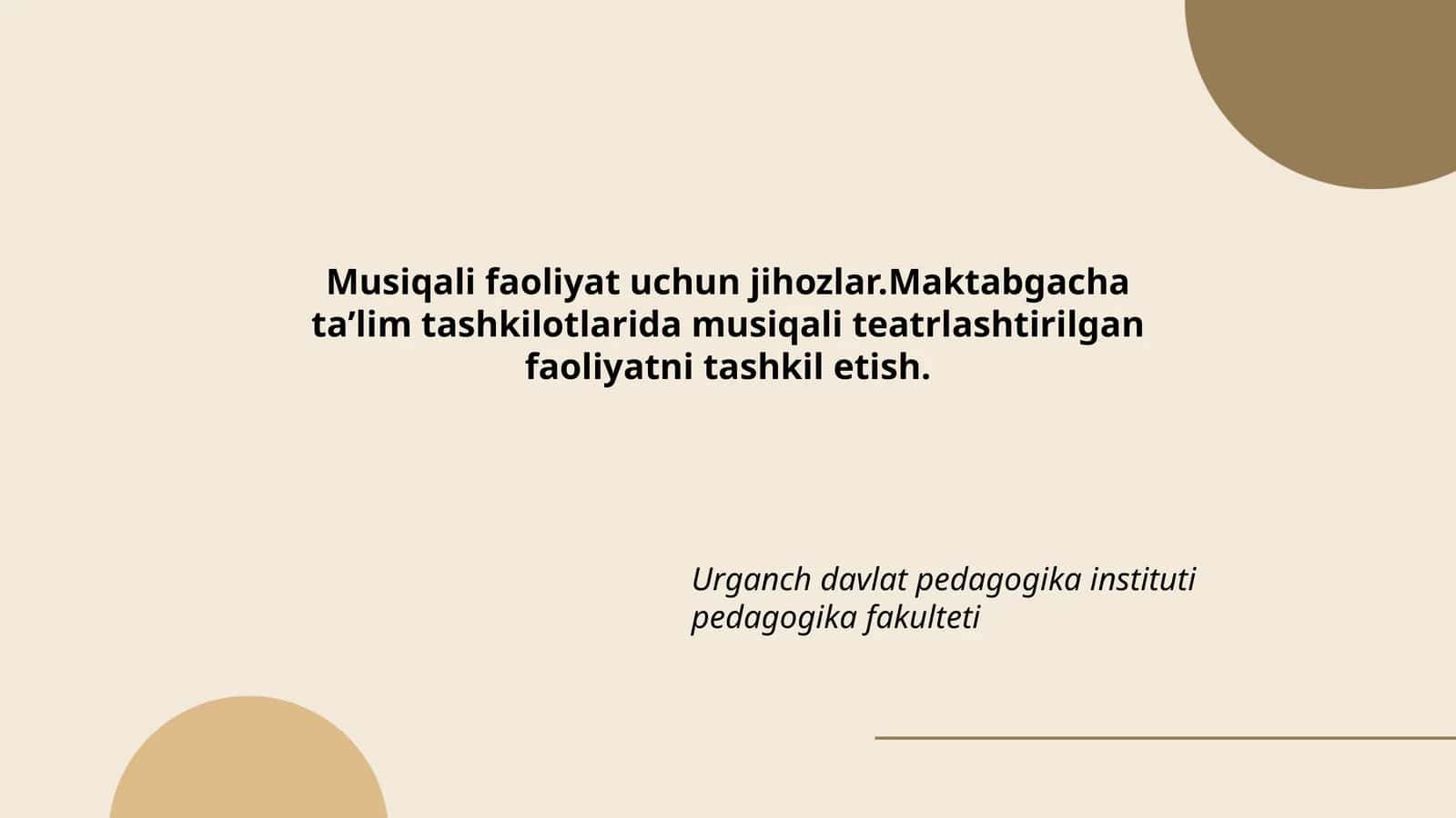 Musiqali faoliyat uchun jihozlar