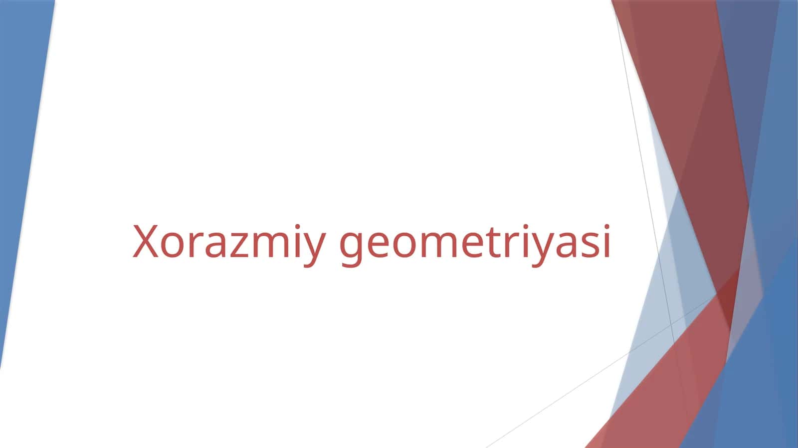 Xorazmiy geometriyasi