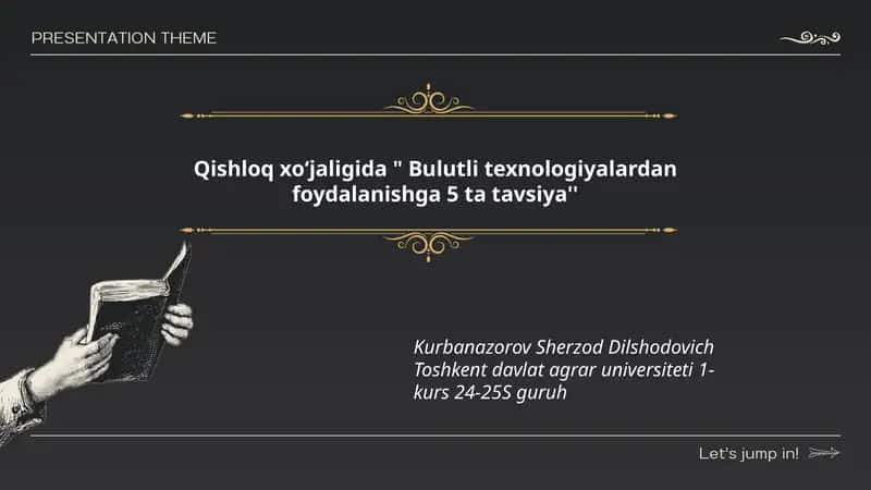 Qishloq xoʻjaligida "Bulutli texnologiyalardan foydalanishga 5 ta tavsiya"