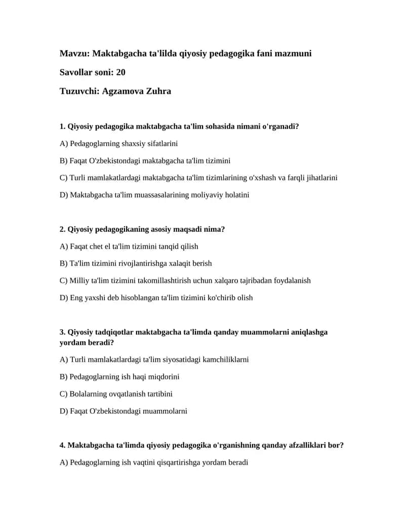 Qiyosiy pedagogika