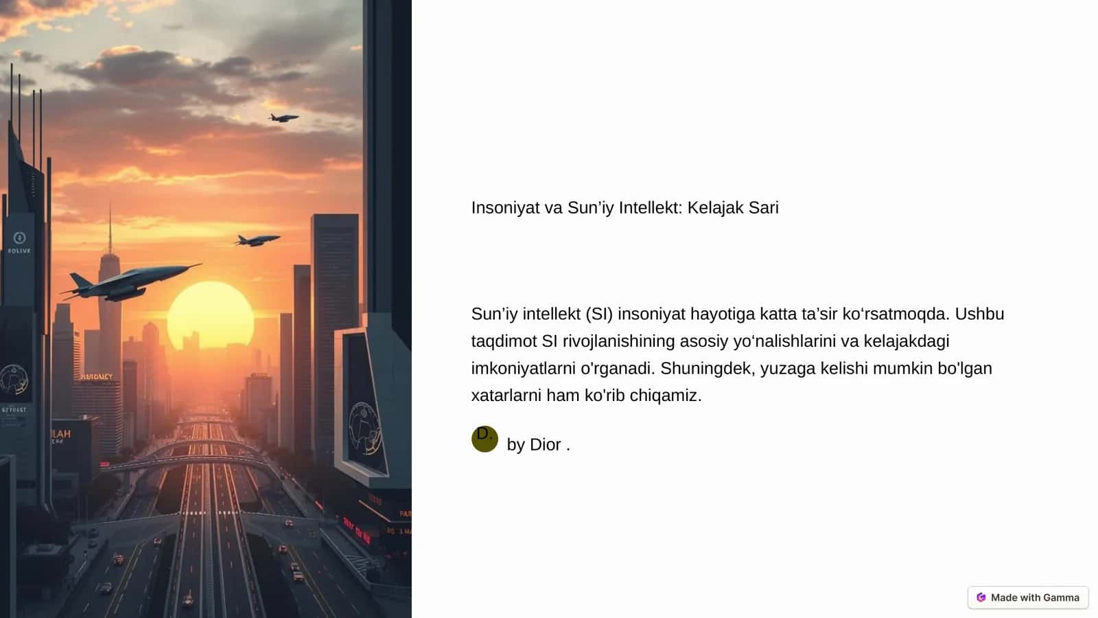 Insoniyat va Sun’iy Intellekt: Kelajak Sari