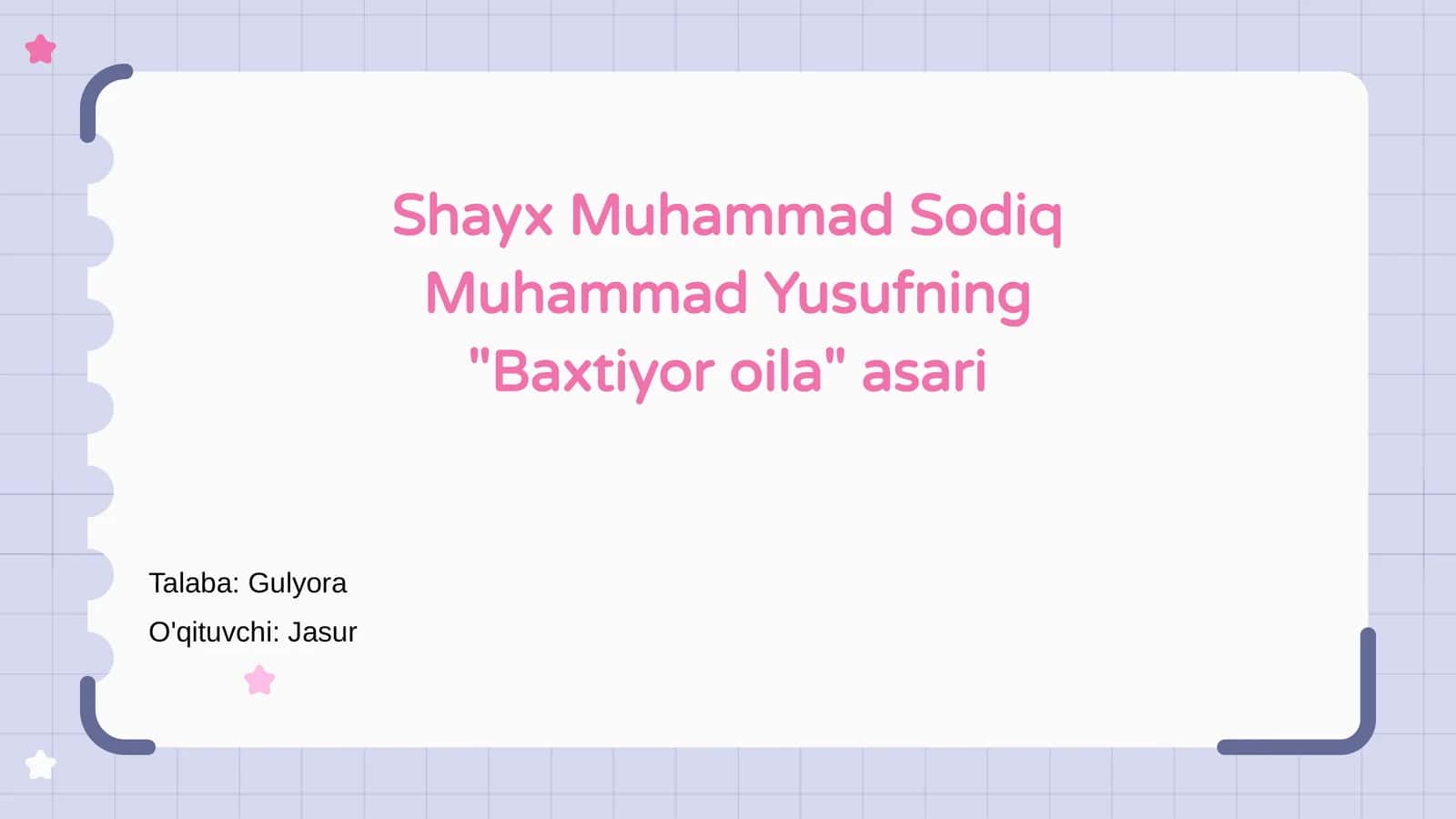 "Baxtiyor oila" asari