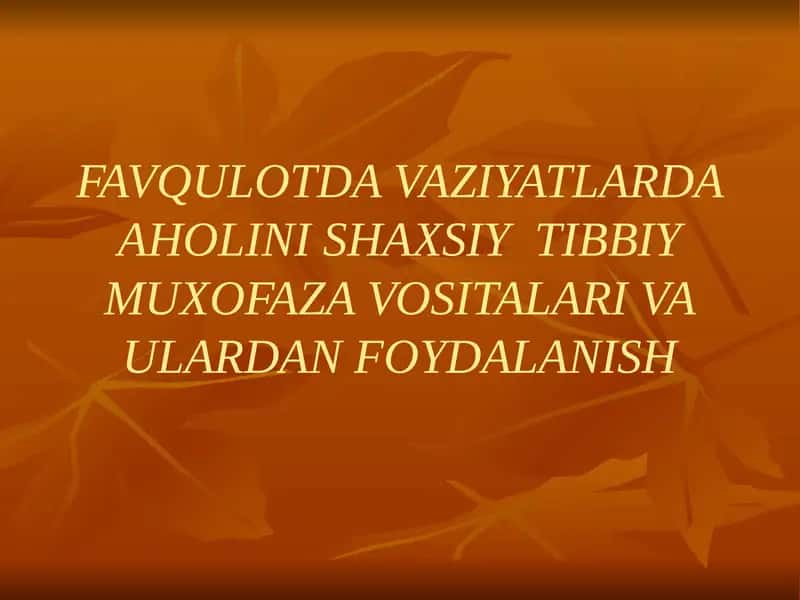 Shaxsiy himoya vositalari