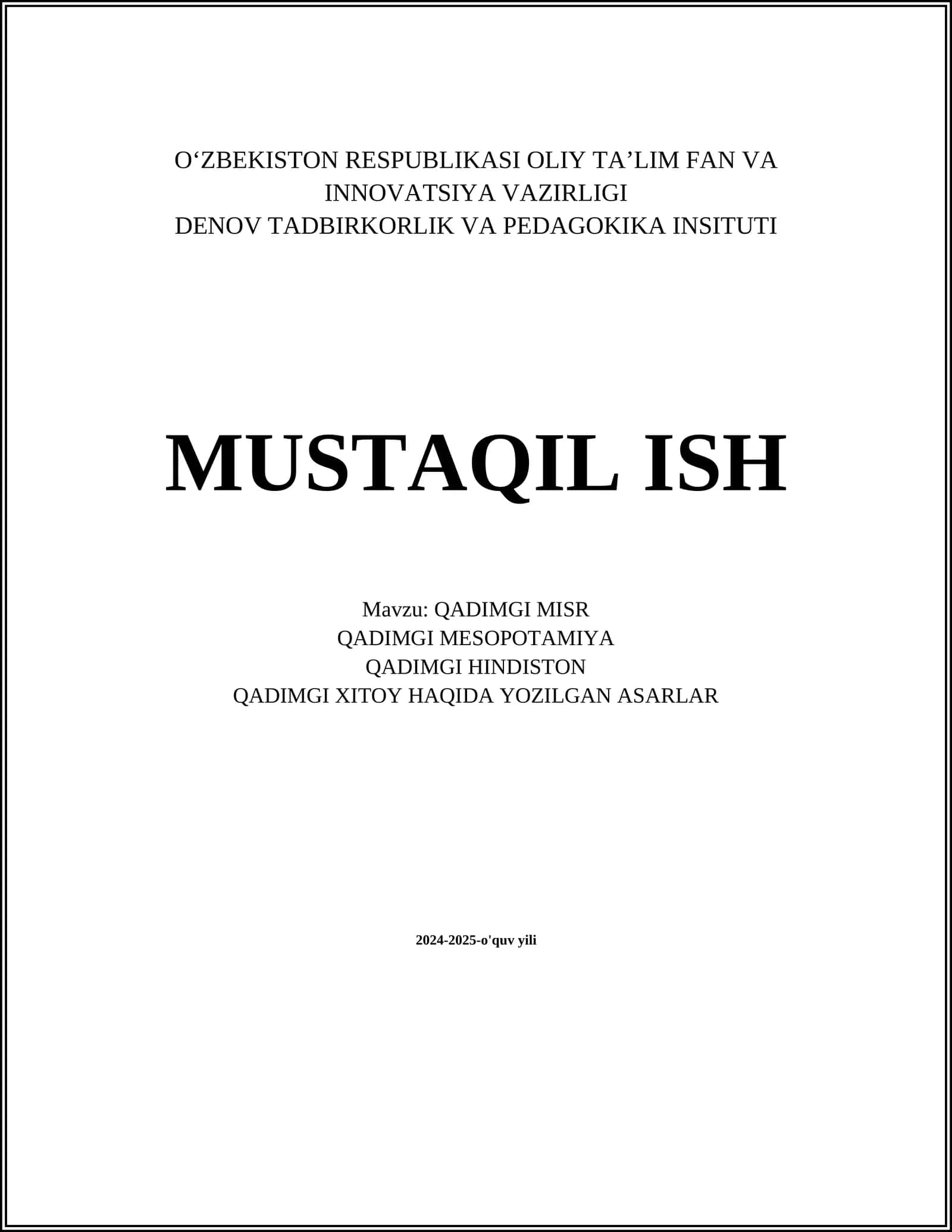 QADIMGI MISR