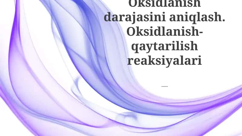 Oksidlanish darajalari