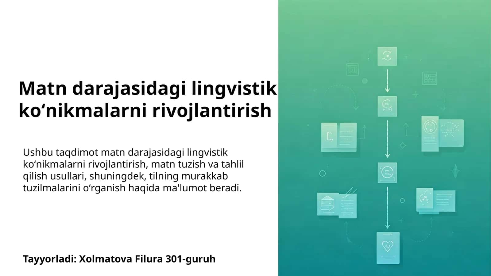 Matn darajasidagi lingvistik koʻnikmalarni rivojlantirish