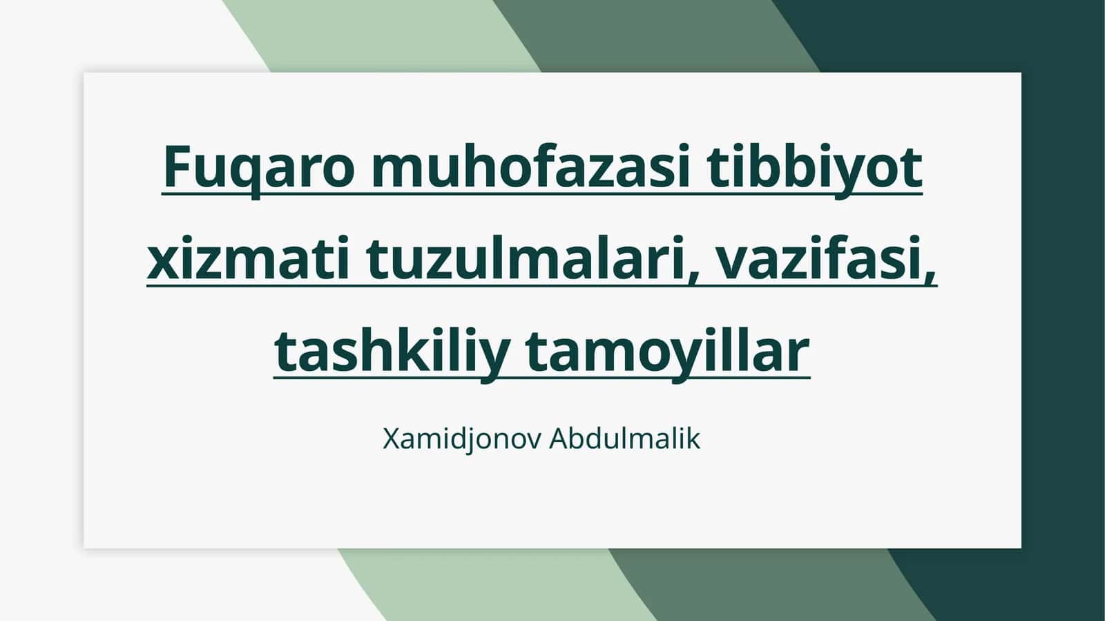 Fuqaro muhofazasi tibbiyot xizmati tuzulmalari, vazifasi, tashkiliy tamoyillar