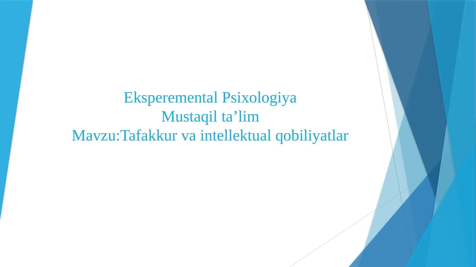 Eksperimental Psixologiya