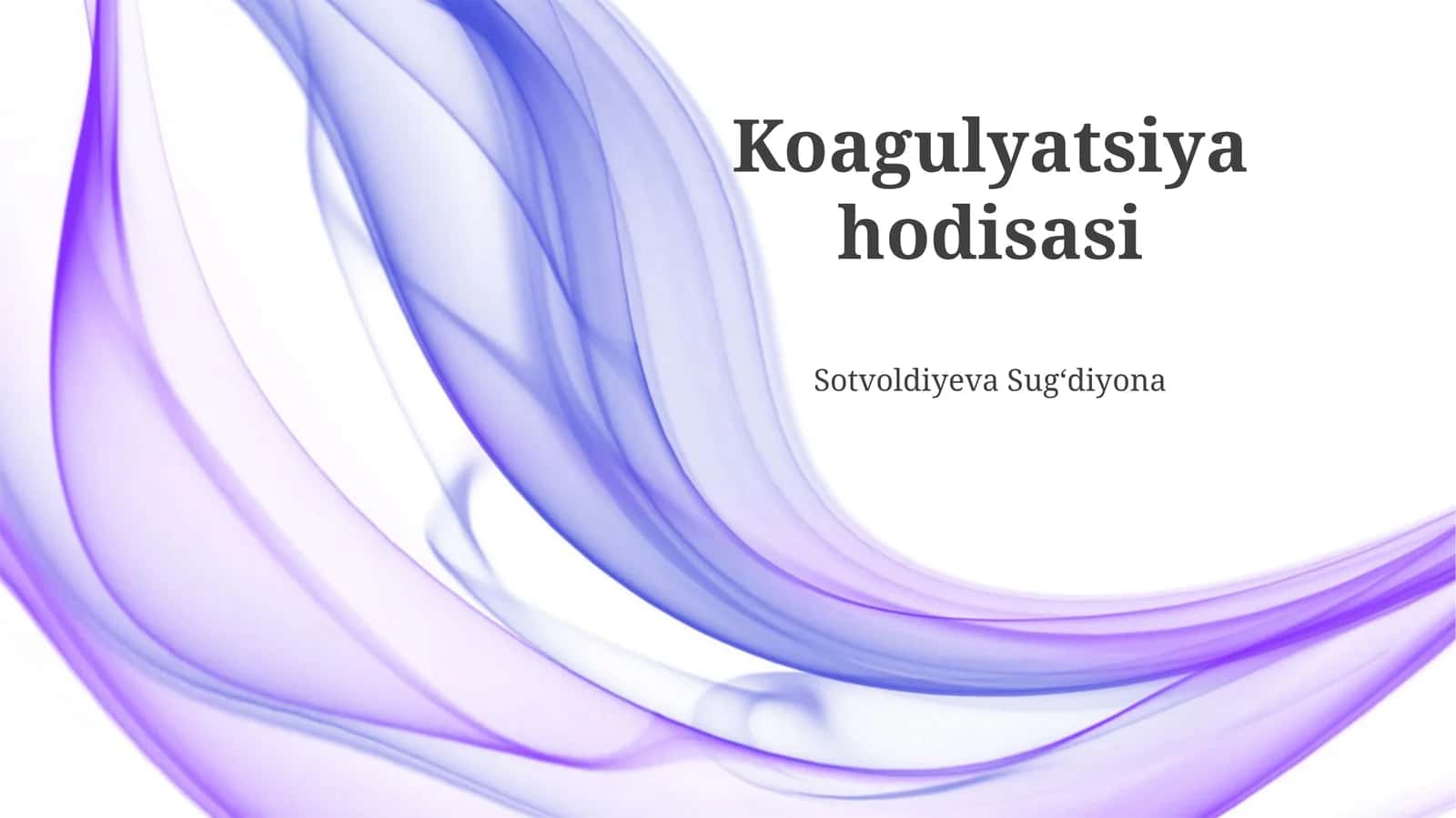Koagulyatsiya hodisasi