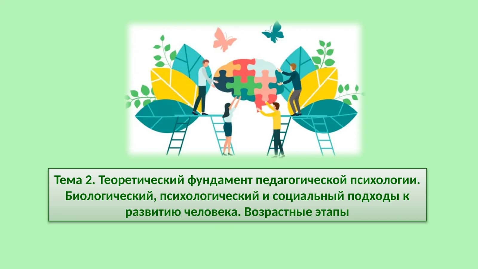 Теоретический фундамент педагогической психологии. Биологический, психологический и социальный подходы к развитию человека. Возрастные этапы