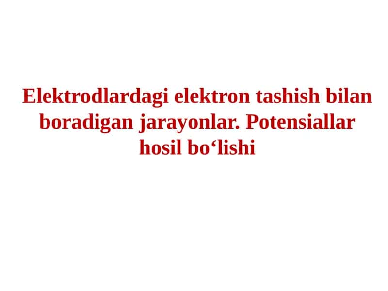 Organizmning oksidlanish-qaytarilish quroli