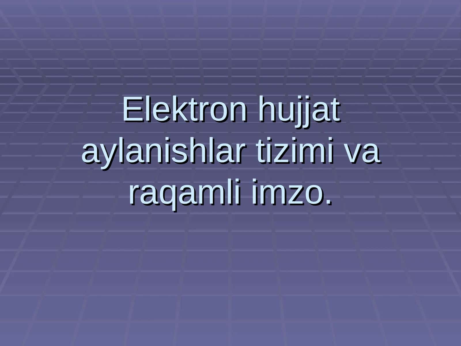 Elektron hujjat aylanishalar tizimi