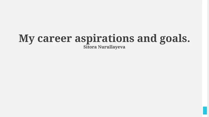 My Career Aspirations and Goals