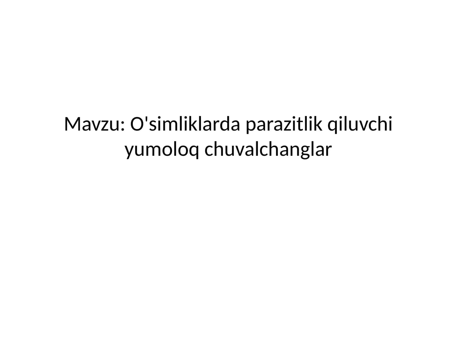 O'simliklarda parazitlik qiluvchi yumoloq chuvalchanglar