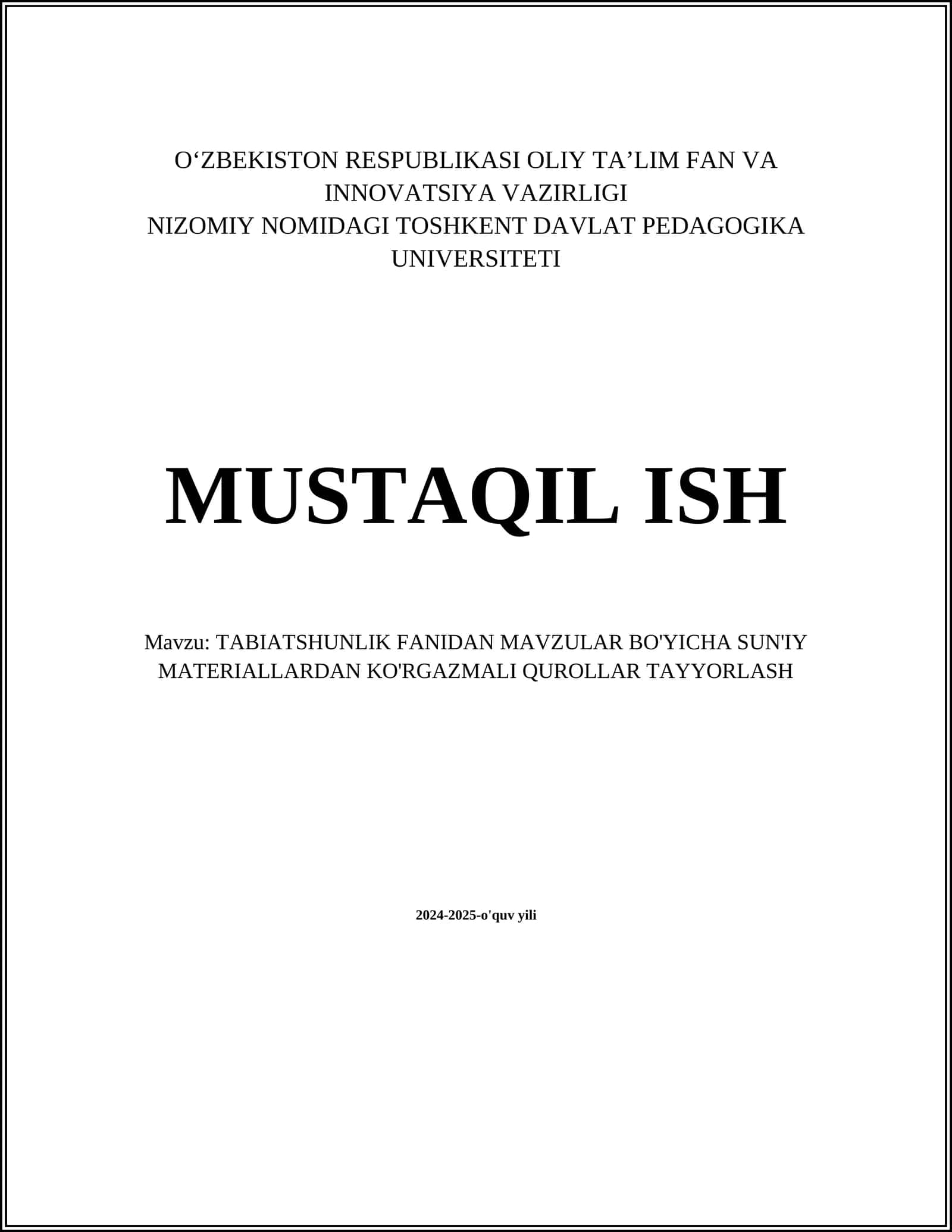 MATOLAR VA TO'QIMACHILIK MAHSULOTLARI TAYYORLASH