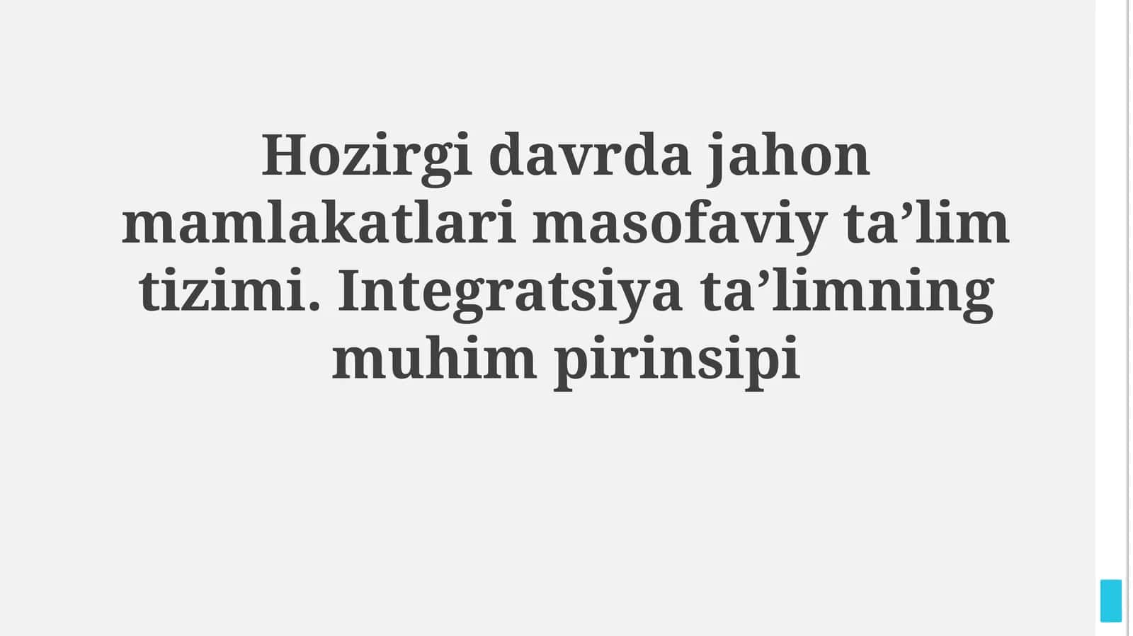 Masofaviy Taʼlimning Muqim Prinsipi