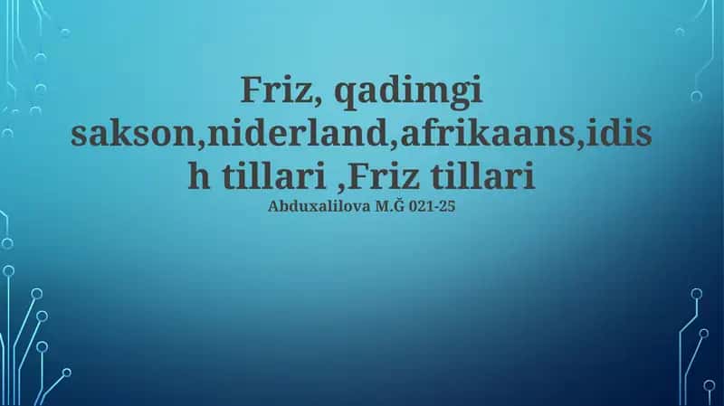 Qadimgi Sakson tili