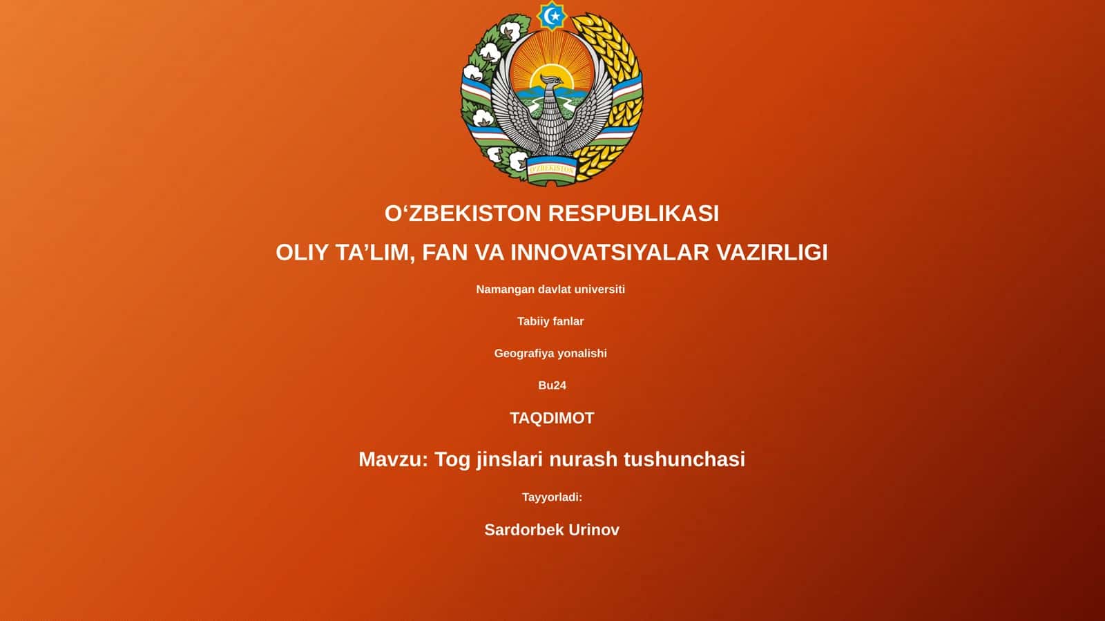 Tog jinslari nurash tushunchasi