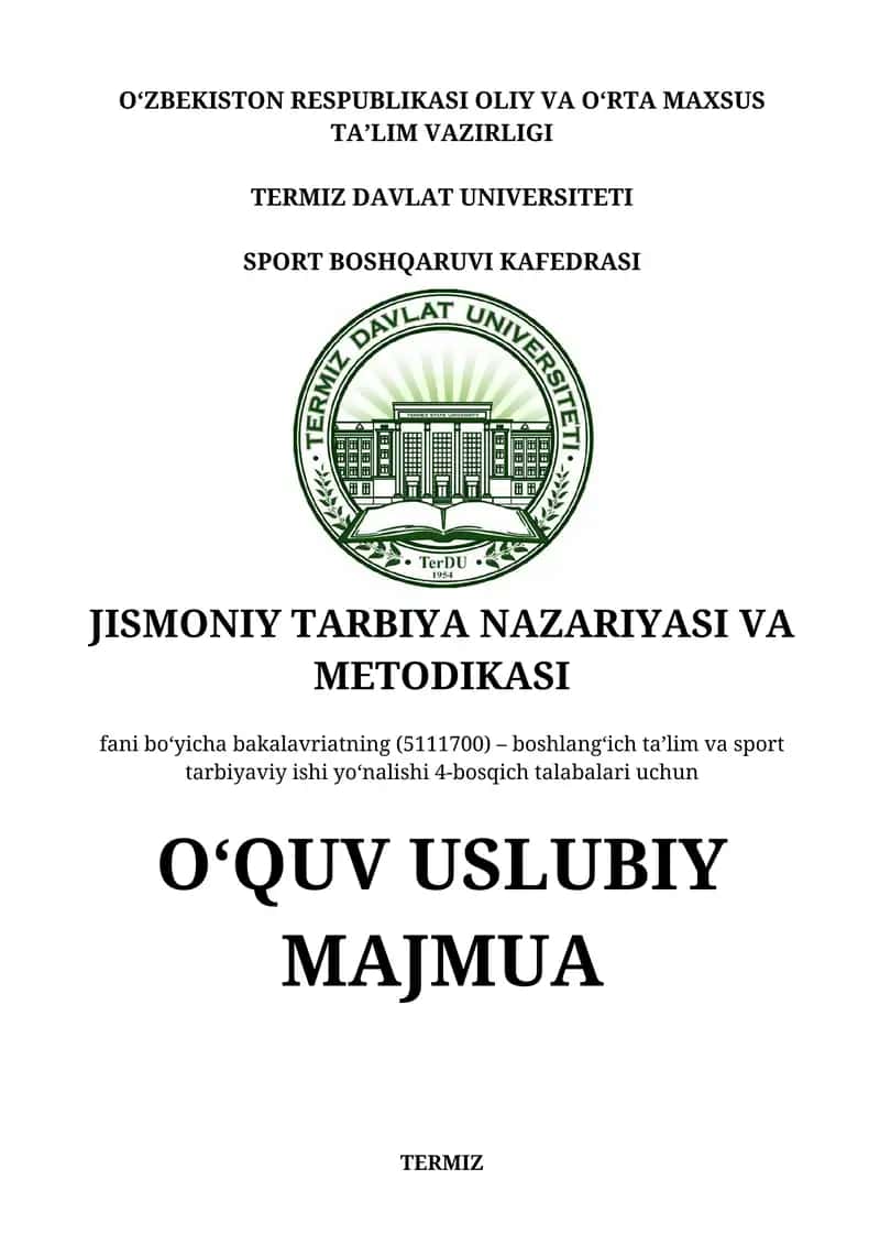 O‘quv uslubiy majmua TERMIZ