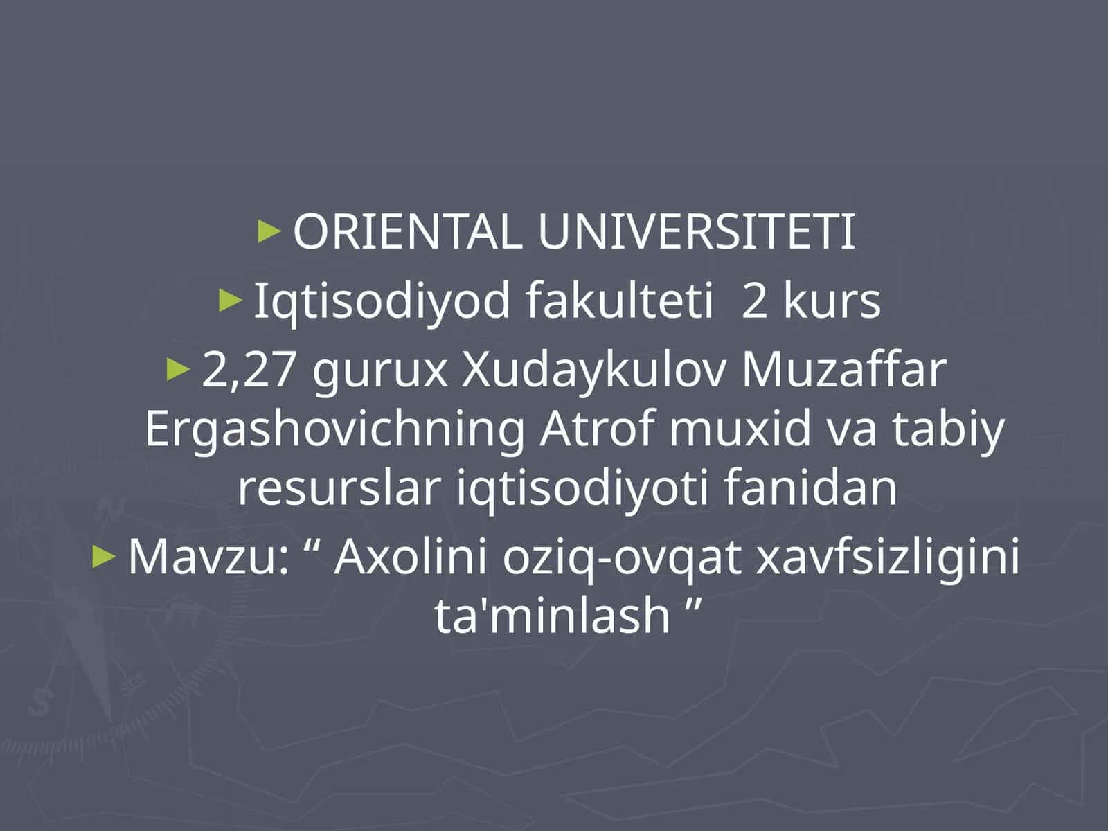 Axolinioziq-ovqatxavfsizliginita'minlash