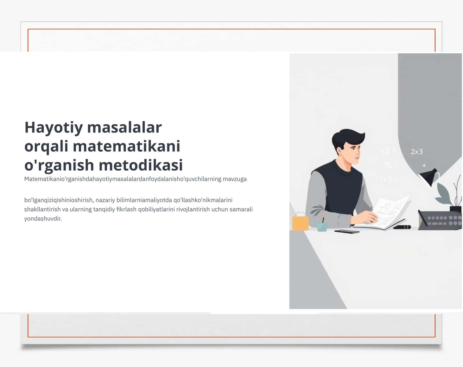 Matematikani Hayotiy Masalalar Orqali O'rganish Metodikasi