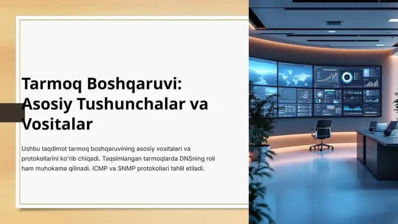 Tarmoq Boshqaruvi: Asosiy Tushunchalar va Vositalar