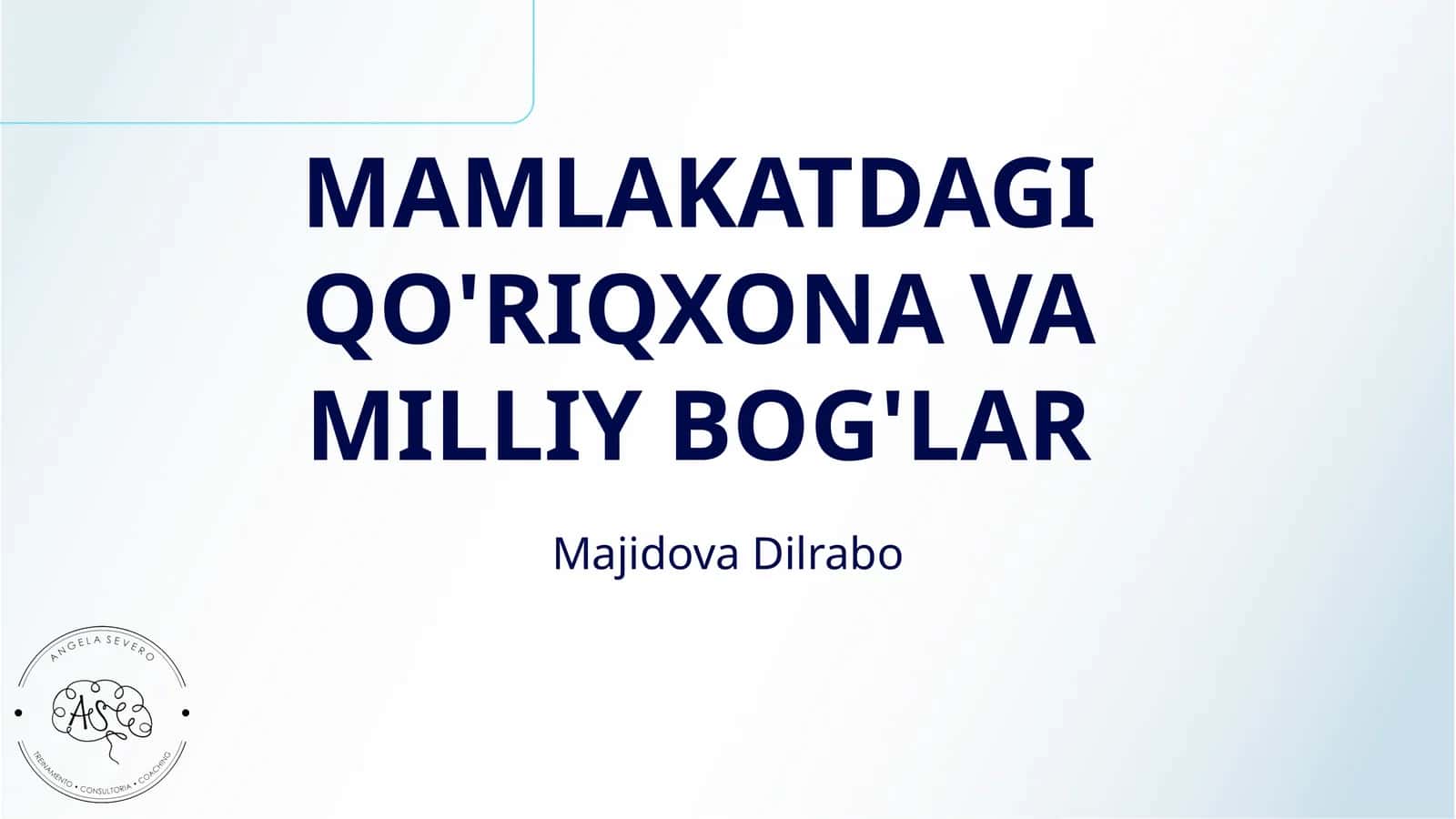 MAMLAKATDAGI QO'RIQXONA VA MILLIY BOG'LAR