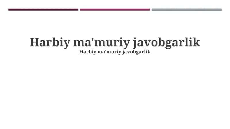 Harbiy ma'muriy javobgarlik