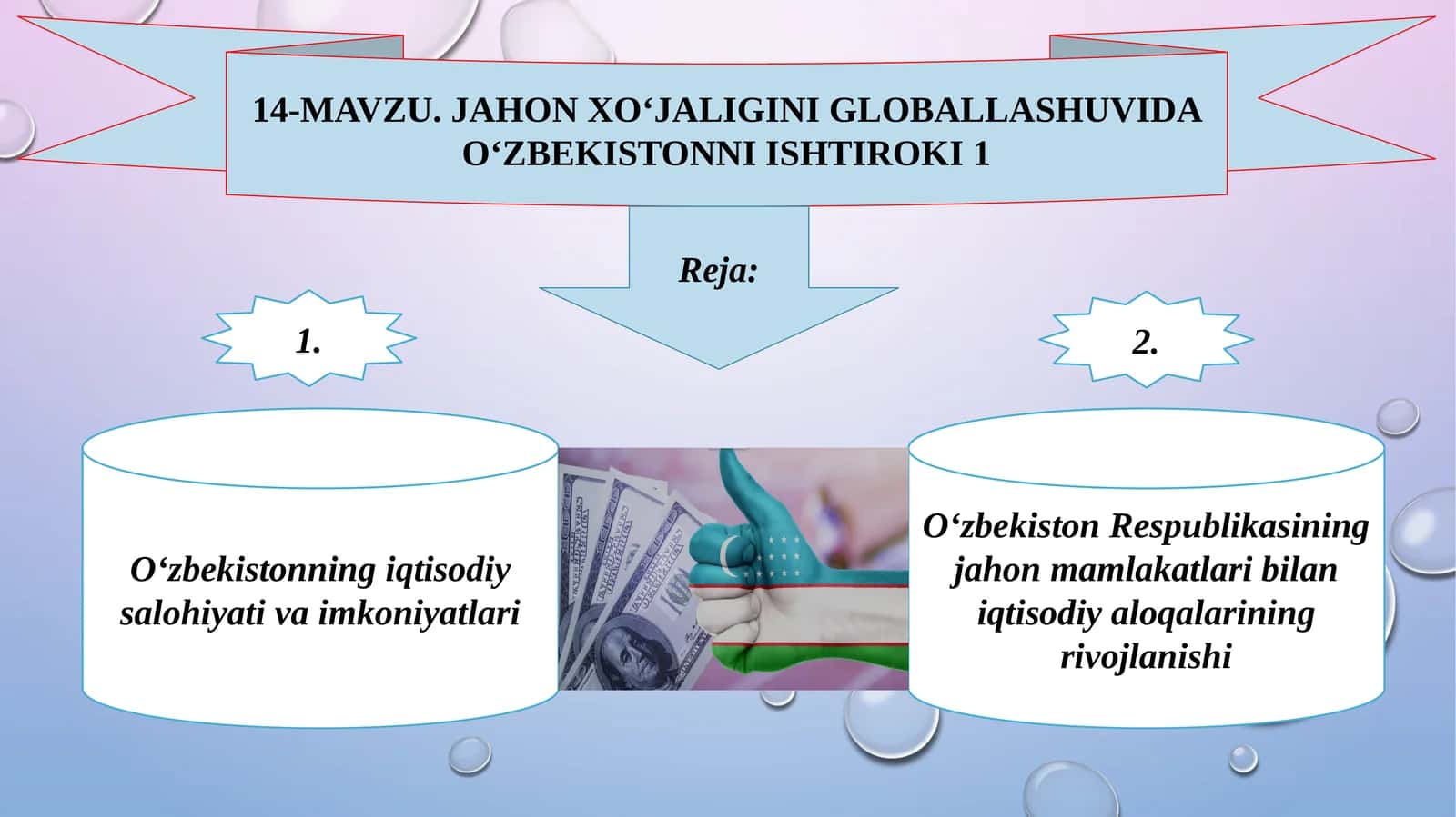 Jahon xo‘jaligini globalashuvida O‘zbekistonning ishtiroki
