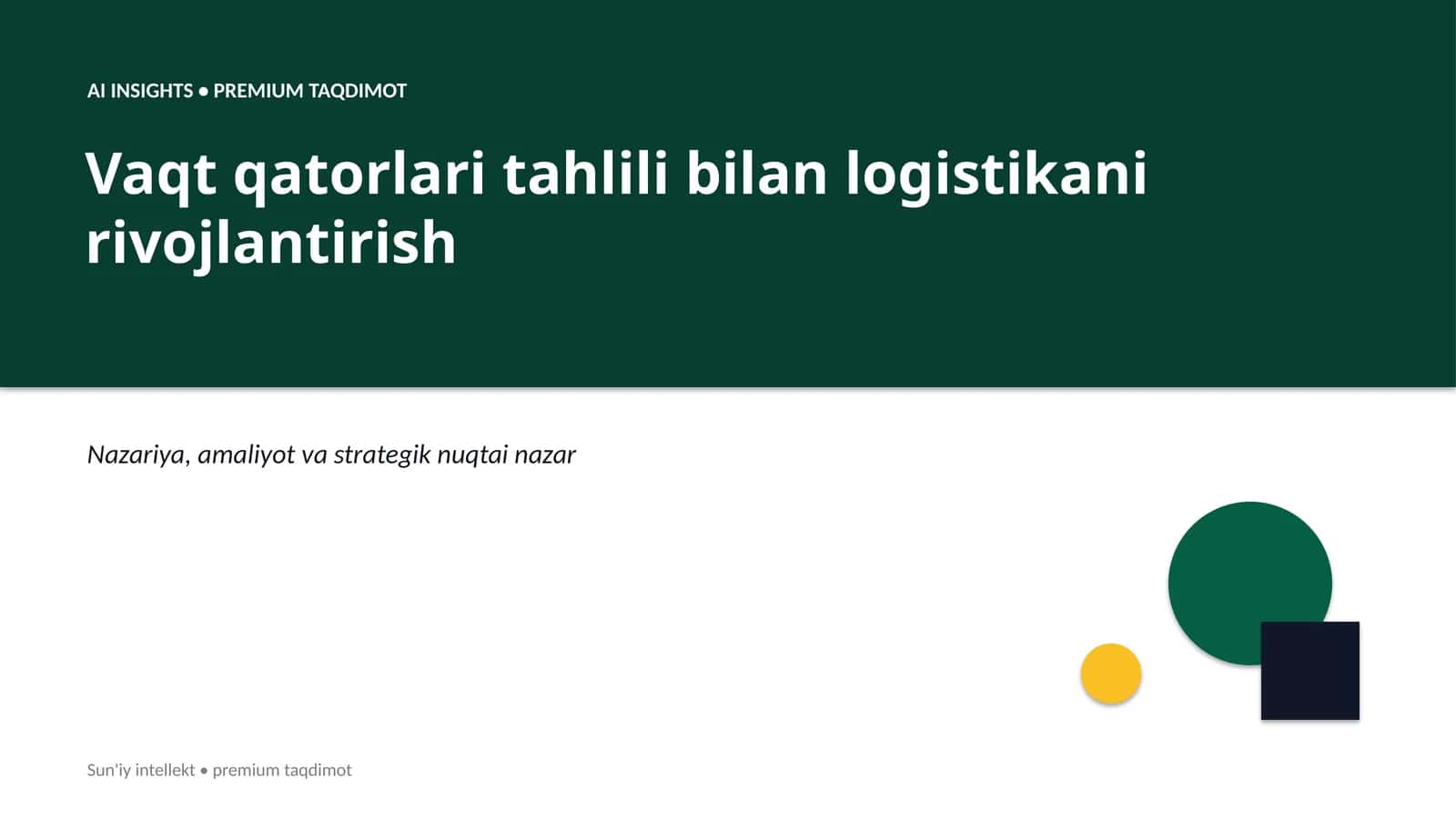 AI INSIGHTS • PREMIUM TAQDIMOT
