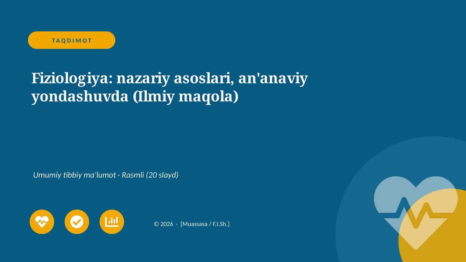 Fiziologiya: nazariy asoslari, an'anaviy yondashuvda (Ilmiy maqola)