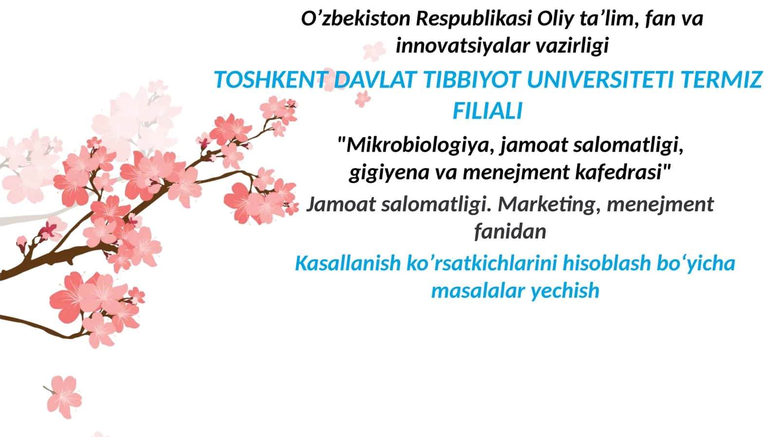Kasallanish ko‘rsatkichlarini hisoblash