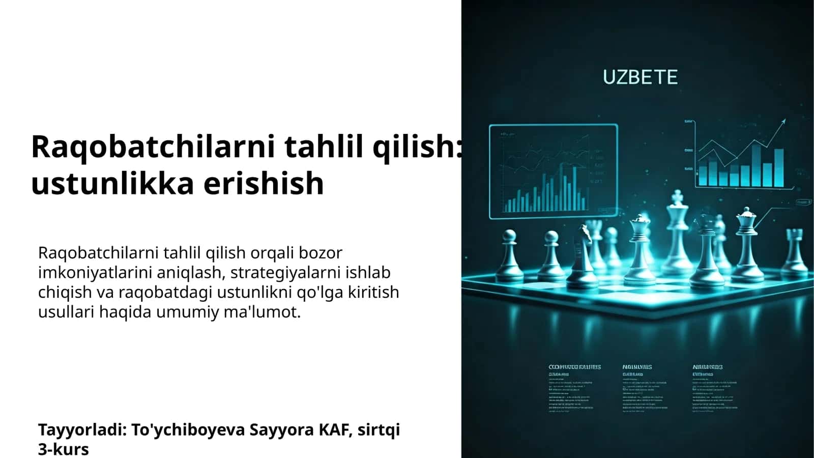 Raqobatchilarni tahlil qilish: ustunlikka erishish