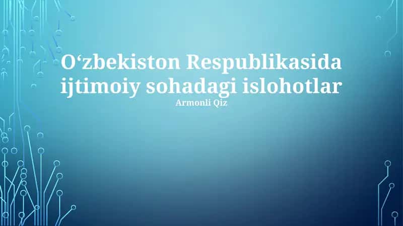 Ijtimoiy Islohotlar