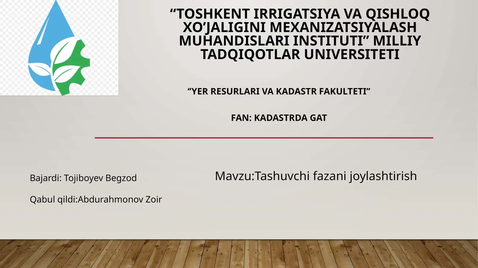 Tashuvchi fazani joylashtirish