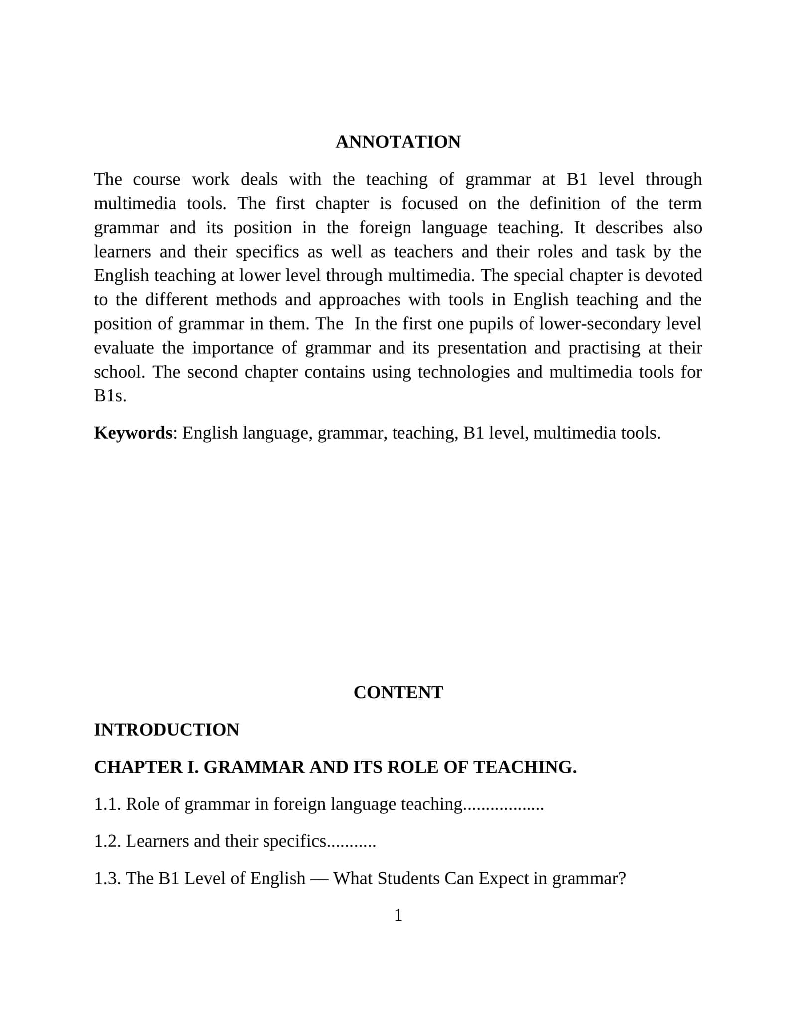 GRAMMAR AND ITS ROLE OF TEACHING