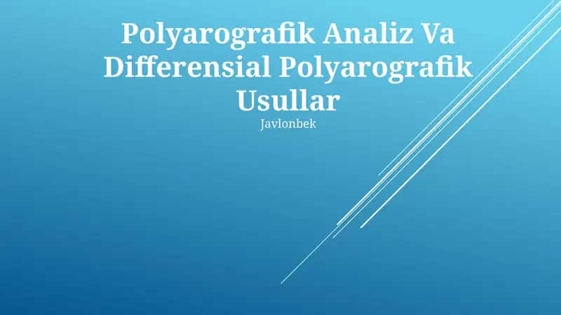 Poliarografik Analiz Va Differensial Polyarografik Usullar